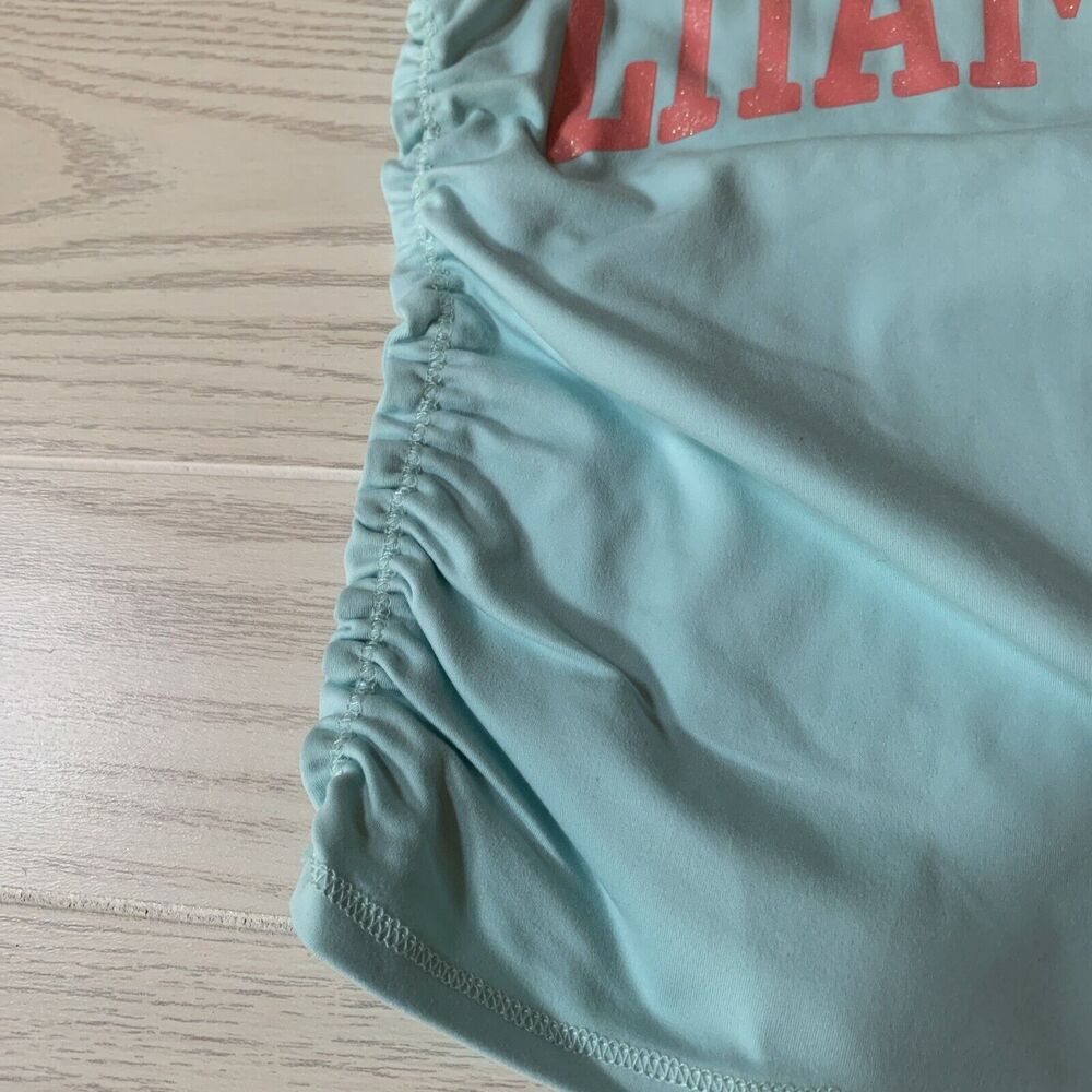 Champion Girls Small Short Sleeve Shirt Canal Blue Orange Sparkly‎ Decal - Picture 6 of 7